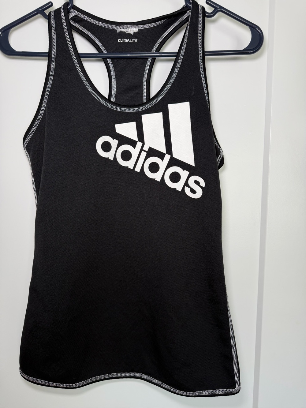 adidas Black Tank Top with White Logo